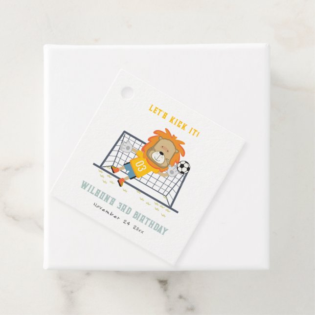 Étiquettes Cadeau Mettons-nous Lion Goalkeeper Soccer Anniversaire d (En situation)