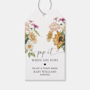 Étiquettes-cadeau Mews Tournesol Automne Bébé Fait Doux Pop It