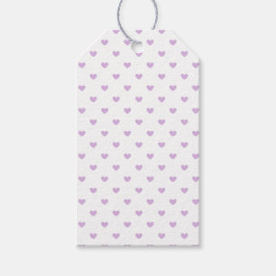 Étiquettes-cadeau Micro Hearts Soft Lilas - Blanc