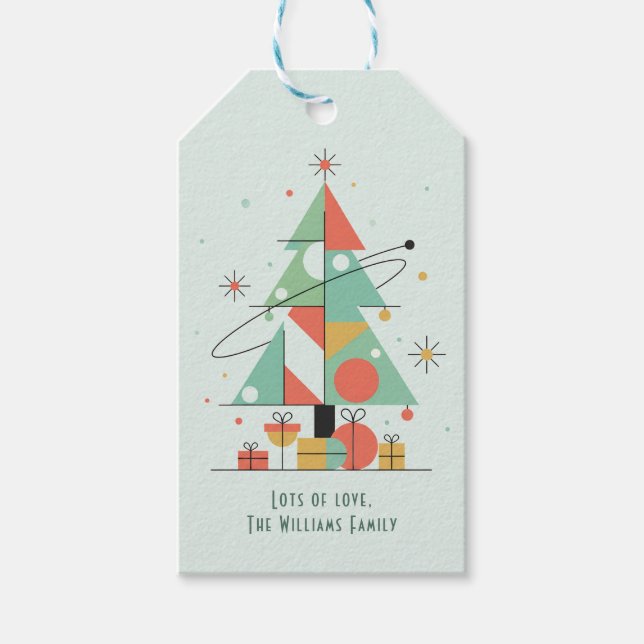 Étiquettes-cadeau Mid-Century Merry Christmas  (Devant)