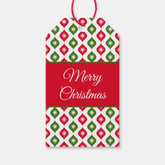 Étiquettes-cadeau Mid century modern star retro Christmas ornament