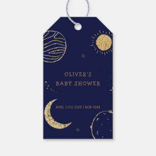 Étiquettes-cadeau Midnight Galaxy Moon Star Boy Baby shower