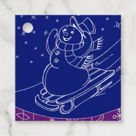 Étiquettes Cadeau Midnight Snowman