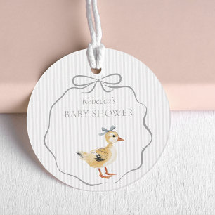 Étiquettes Cadeau Mignon Caneton des Bois Aquarelle Shower pour Bébé