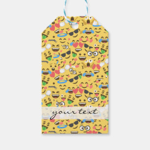 Étiquettes-cadeau mignon émoji amour entend baiser sourire rire moti