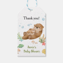 Mignon Loutre de Mer Mère & Bébé Aquarelle