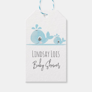 Étiquettes-cadeau Mignonne Maman Baleine Bébé Baby shower baleine