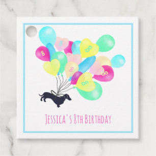 Étiquettes Cadeau Mignonne N'Importe Quel Âge Aquarelle Balloon Dach