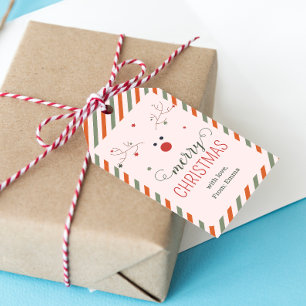 Étiquettes-cadeau Mignonne Noël rose rouge rose