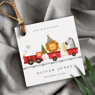 Étiquettes Cadeau Mignonne Red Woodland Animal Train N'Importe Quel 