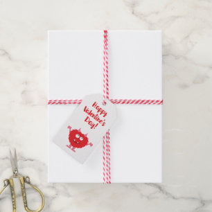 Étiquettes-cadeau Mignonne Saint Valentin Monstre Rouge