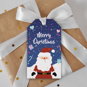 Étiquettes-cadeau Mignonne Santa Claus Winter Wonderland Joyeux Noël