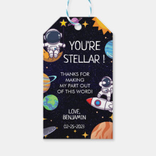 Étiquettes-cadeau 🚀 Mignonne Thème Espace Anniversaire - Pour N'Imp