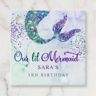 Étiquettes Cadeau Mignonne violet vert Parties scintillant moderne S