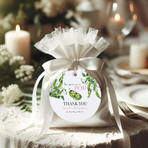 Étiquettes Cadeau Mignonnes Deux Petits Pois dans une Fille Rose Fêt