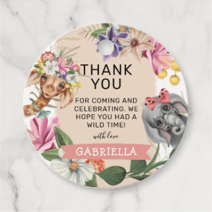 Étiquettes Cadeau Mignonnons-nous Wild Rose Jungle Anniversaire Merc