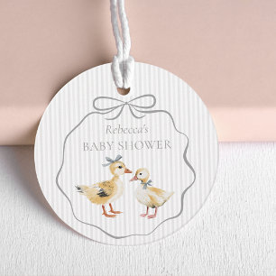 Étiquettes Cadeau Mignons Canetons de la Forêt Aquarelle Shower pour