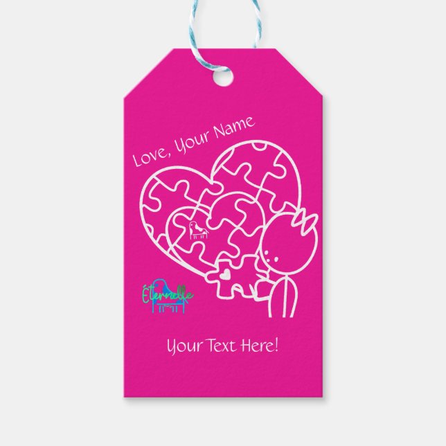 Étiquettes-cadeau Million Piece Jigsaw Pink Customized (Devant)