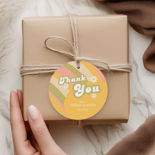 Étiquettes Cadeau Mini Retro Sunshine Baby Boy Shower Remerciement
