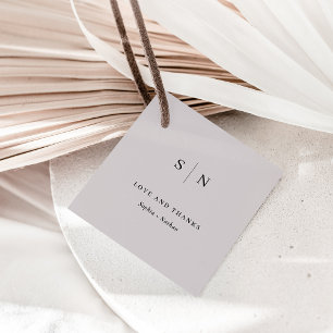 Étiquettes Cadeau Minimal and Chic Thank You Soft Gray Wedding