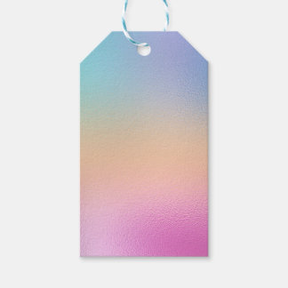 Étiquettes-cadeau Minimalisme Ombre holographique bleu rose