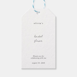Étiquettes-cadeau Minimalist Calligraphy  Bridal Shower Gift Tags