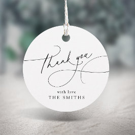 Étiquettes Cadeau Minimalist Elegant Script Thank You 