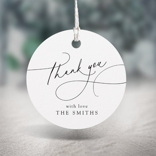 Étiquettes Cadeau Minimalist Elegant Script Thank You  (Minimalist Elegant Script Thank You Favor Tags)