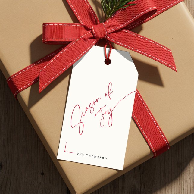 Étiquettes-cadeau Minimalist Family Name Christmas Festive Holiday (Créateur téléchargé)