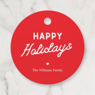 Étiquettes Cadeau Minimalist ׳Happy Holidays׳ Custom Christmas
