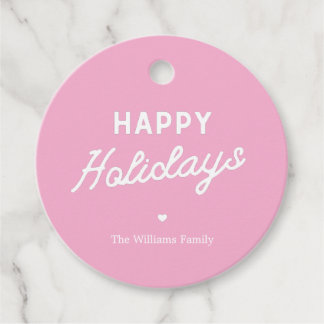Étiquettes Cadeau Minimalist ׳Happy Holidays׳ Custom Christmas