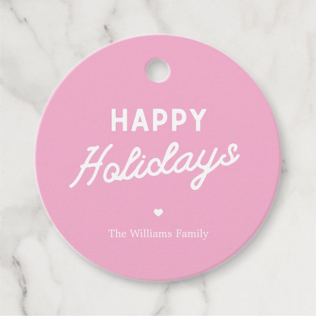 Étiquettes Cadeau Minimalist ׳Happy Holidays׳ Custom Christmas (Devant)