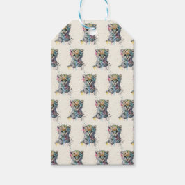 Étiquettes-cadeau Minimalist Ivory Watercolor Leopard Pattern