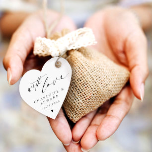 Étiquettes Cadeau Minimaliste Avec Amour Mariage Faveurs Tags