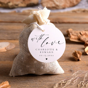 Étiquettes Cadeau Minimaliste Avec Amour Mariage Faveurs Tags