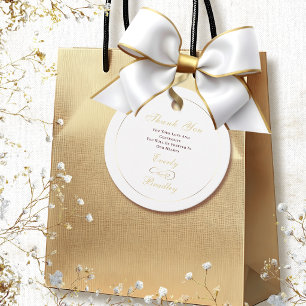 Étiquettes Cadeau Minimaliste Blanc Or Rouge Prune Foncé Écriture Él
