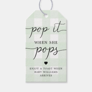 Étiquettes-cadeau Mint Green En vichy Pop It When She Pops Favoriser