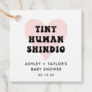 Étiquettes Cadeau Minuscule Baby shower moderne Humain Shindig