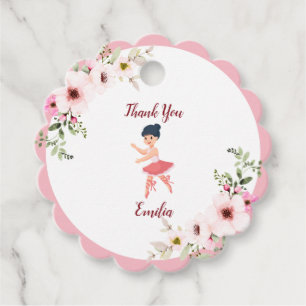 Étiquettes Cadeau Minuscule danseur Rose Floral Ballet Anniversair