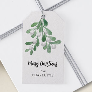 Étiquettes-cadeau Mistletoe de Noël Joyeux Personnalisé