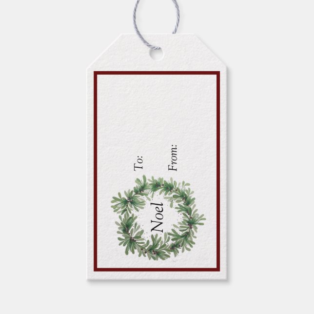 Étiquettes-cadeau Mistletoe Wreath (Devant)
