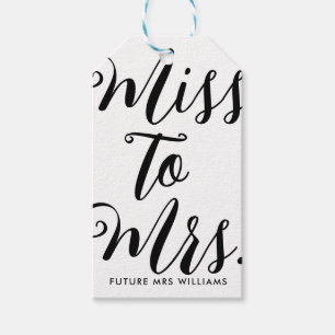 Étiquettes-cadeau Mlle à Mme Modern Fête des mariées Bachelorette