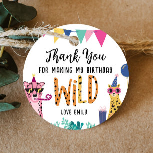 Étiquettes Cadeau Mod Party Animaux Anniversaire de l'enfant favoris