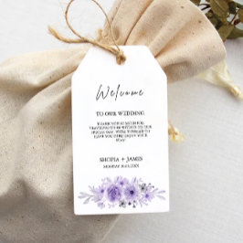 Étiquettes-cadeau Modèle de balise de mariage violet Favor,