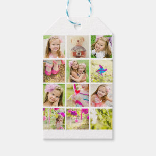 Étiquettes-cadeau Modèle de collage de photo personnalisé