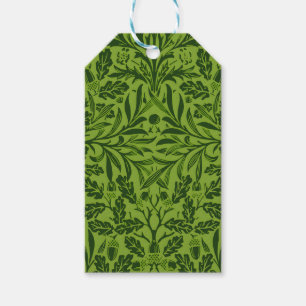 Étiquettes-cadeau Modèle de feuille de chêne vert sans couture de Wi