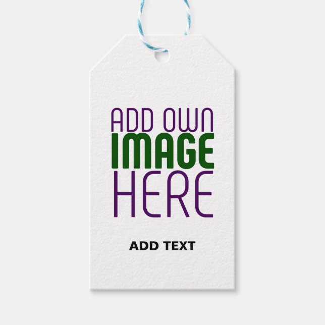 ÉTIQUETTES-CADEAU MODÈLE DE TEXTE D'IMAGE BLANCHE SIMPLE MODERNE (Devant)