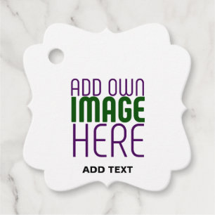 ÉTIQUETTES CADEAU MODÈLE DE TEXTE D'IMAGE BLANCHE SIMPLE MODERNE