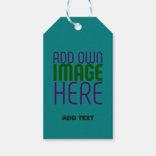ÉTIQUETTES-CADEAU MODÈLE DE TEXTE D'IMAGE VERTE TURQUOISE MODERNE