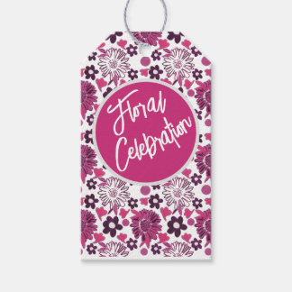 Étiquettes-cadeau Modèle floral élégant unique